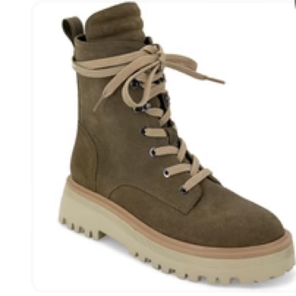 NIB [Kenneth Cole New York] Radell Lace-Up Lug Hiking Boots Olive Womens 5.5 - Picture 2 of 10